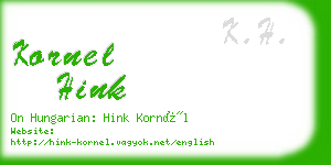 kornel hink business card